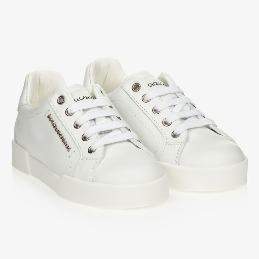 * Shoes | New Arrivals White Leather Logo Trainers