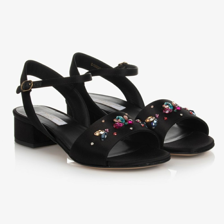 * Girl | Discounts Teen Black Jewelled Sandals