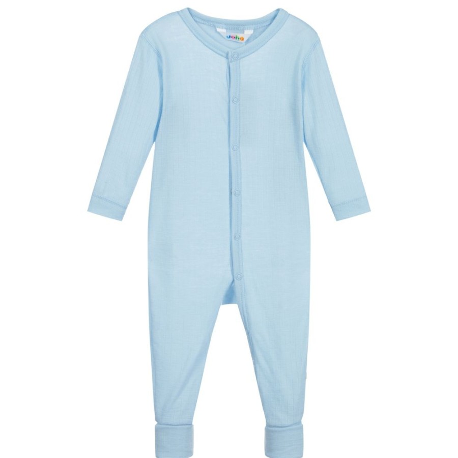 * Babysuits | Shop Light Blue Thermal Wool Romper