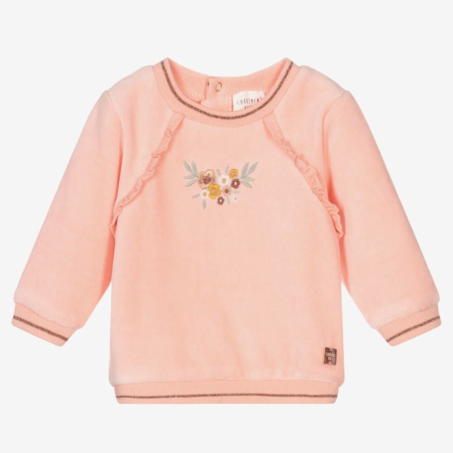 * Tops | Latest Fashion Pink Cotton Velour Sweatshirt