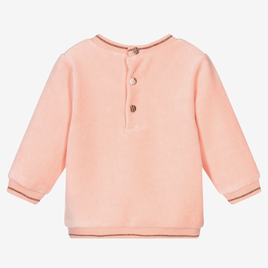 * Tops | Latest Fashion Pink Cotton Velour Sweatshirt