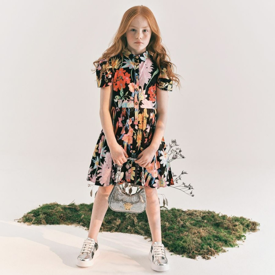 * Girl | New Threads Teen Black Jardin Cotton Dress