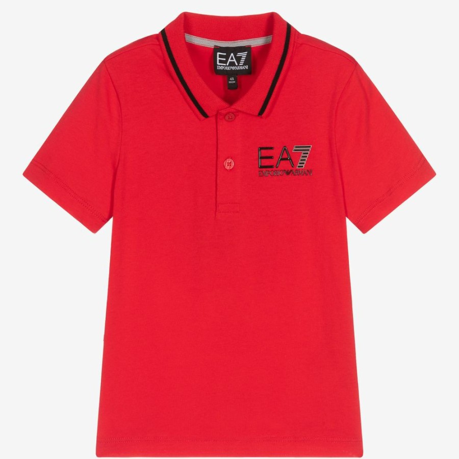 * Tops | Discount Boys Red Logo Polo Shirt