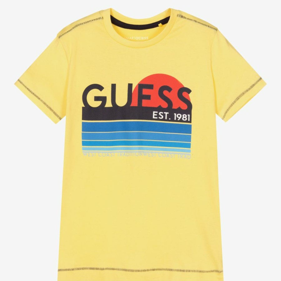 * Tops | Unique Boys Yellow Cotton T-Shirt