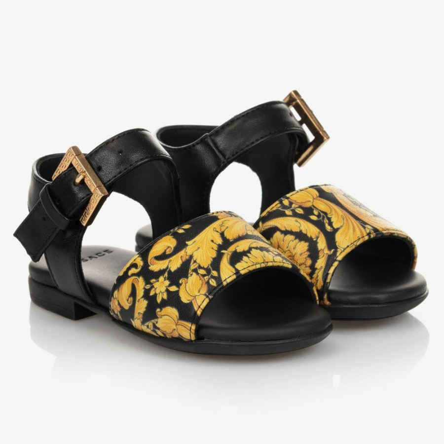 * Shoes | Less Expensive Gold Black Barocco Sandals