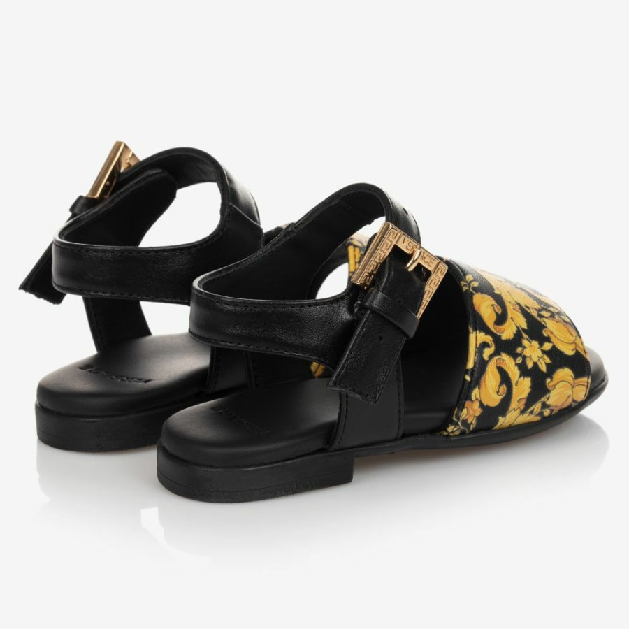 * Shoes | Less Expensive Gold Black Barocco Sandals