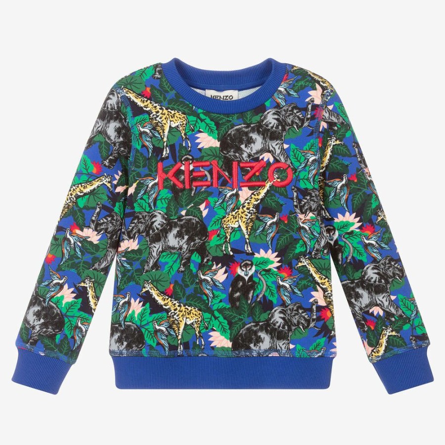 * Tops | Best Sale Girls Blue Jungle Sweatshirt