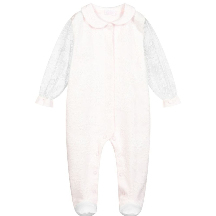 * Babysuits | Reliable Quality Pink Cotton Lace Babygrow