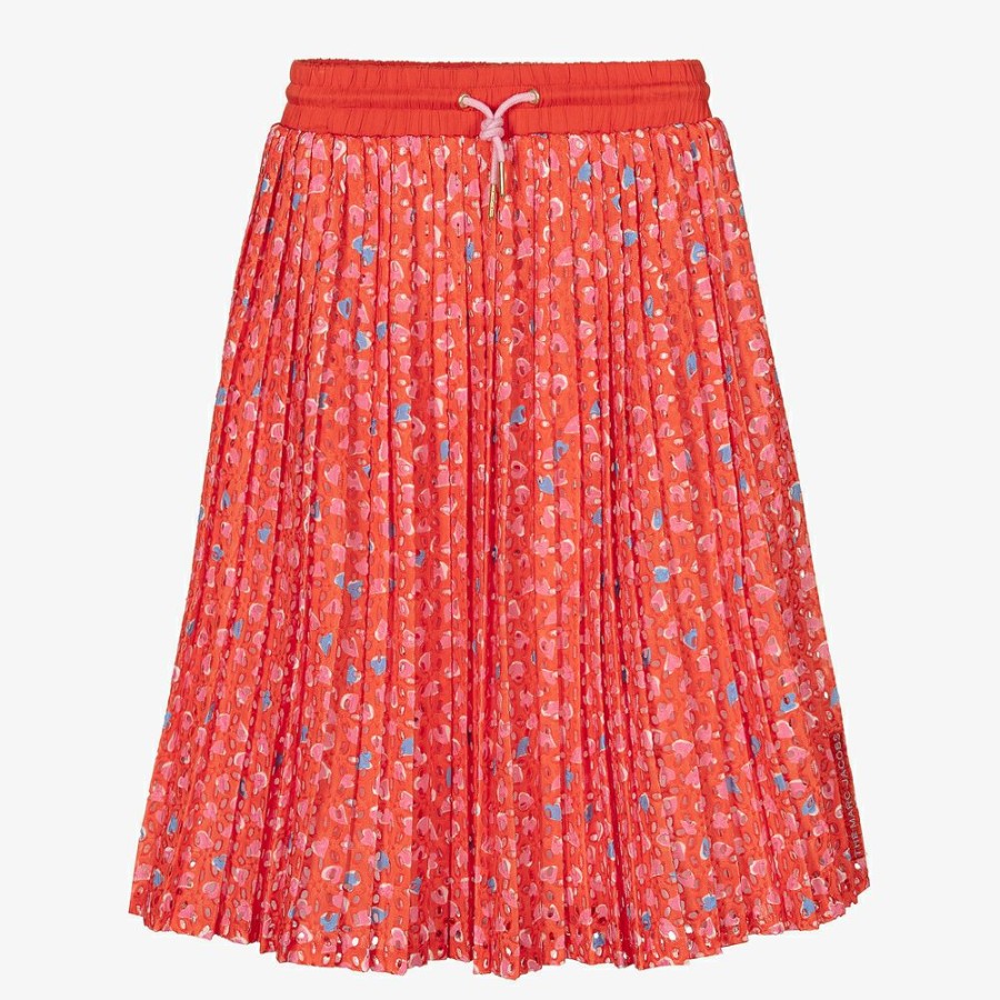 * Girl | Best Sale Teen Orange Hearts Logo Skirt