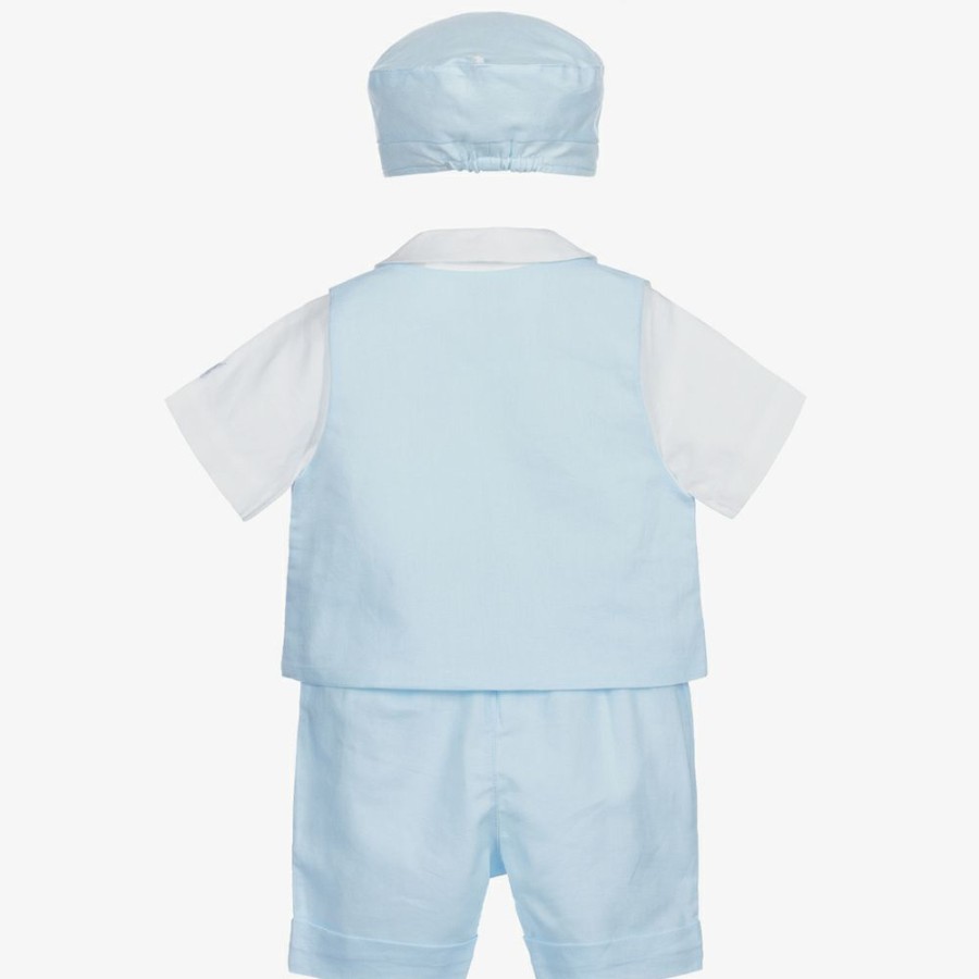 * Babysuits | Best-Selling Blue Linen Baby Shorts Set