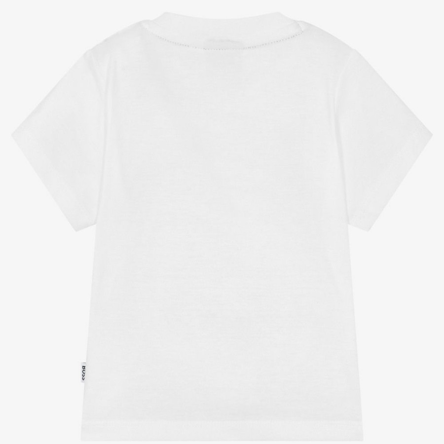 * Tops | Discount Boys White Cotton Logo T-Shirt