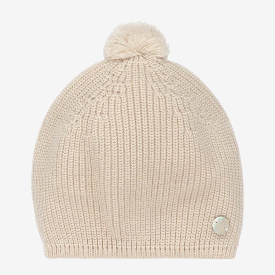 * Accessories | Sale Beige Knitted Pom-Pom Hat