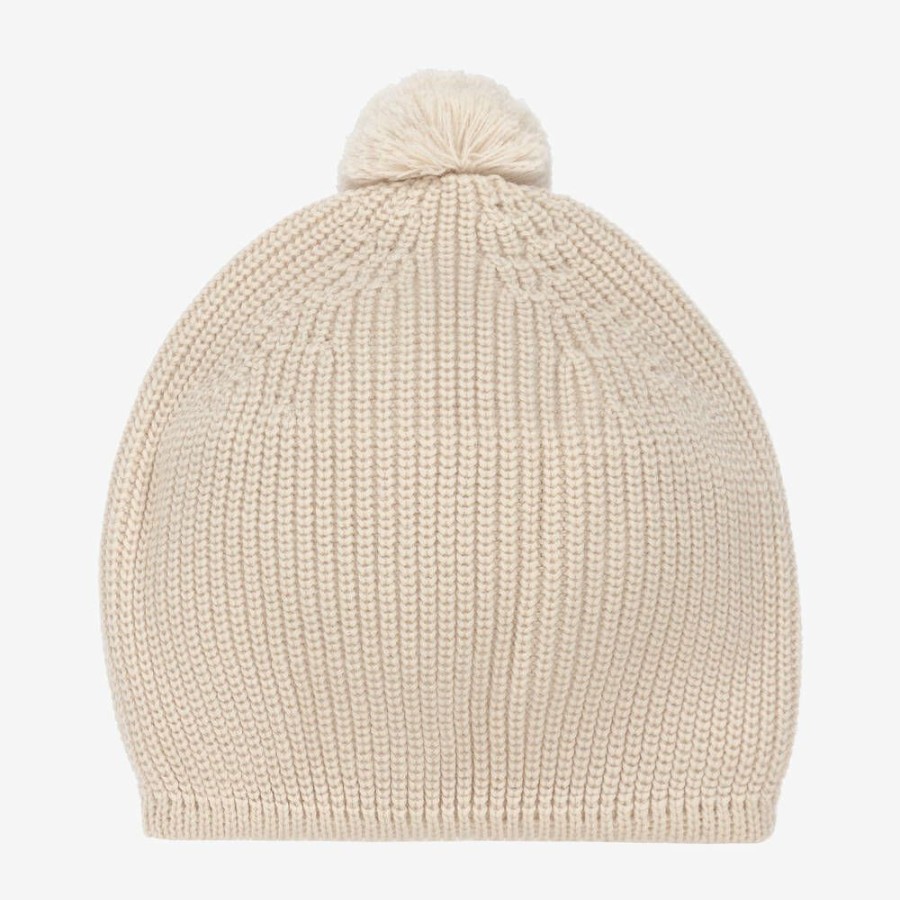 * Accessories | Sale Beige Knitted Pom-Pom Hat