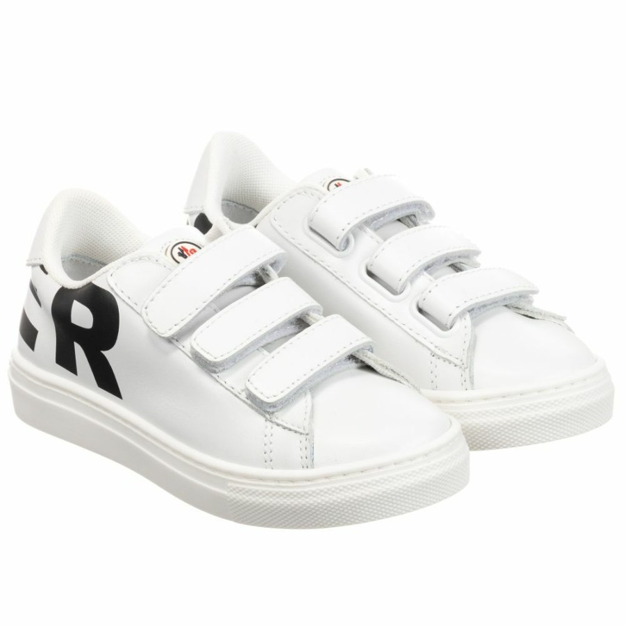 * Shoes | Excellent White Leather Logo Trainers