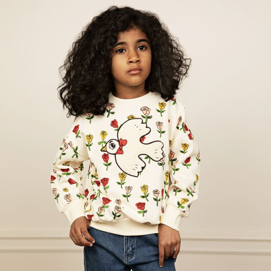 * Tops | Best Sale Girls Ivory Cotton Sweatshirt