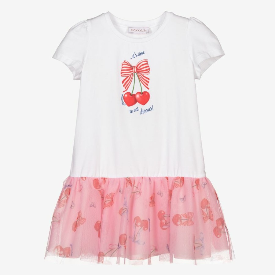 * Outfits | New Arrivals Girls White Pink Tulle Dress