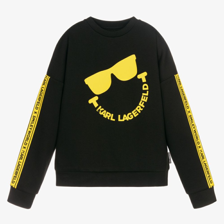 * Boy | Discounts Teen Black Smiley Sweatshirt