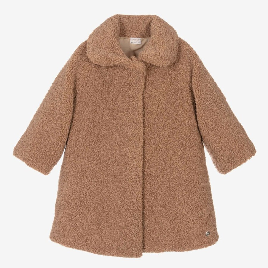 * Outfits | Closeout Sale Girls Brown Teddy Fleece Coat