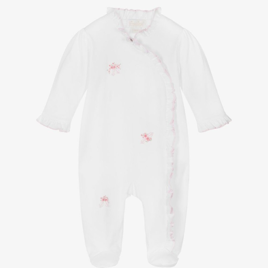 * Babysuits | Quick Delivery White Pima Cotton Belle Babygrow