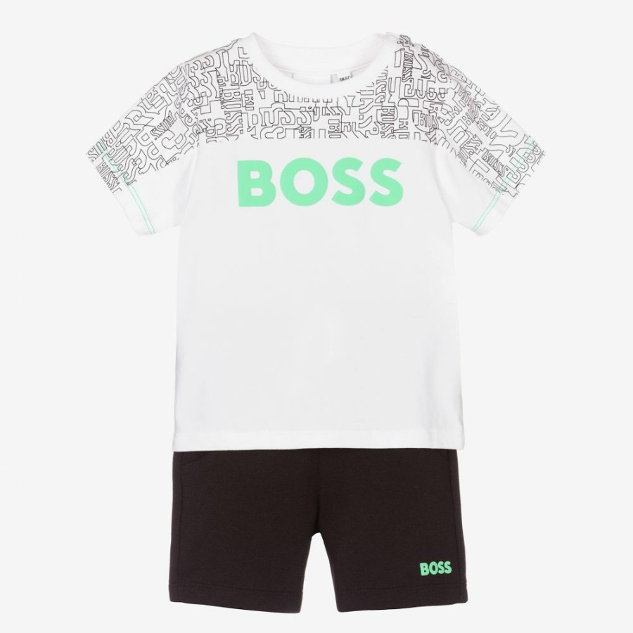 * Outfits | Store White Black Logo Shorts Set