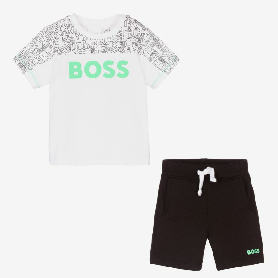 * Outfits | Store White Black Logo Shorts Set