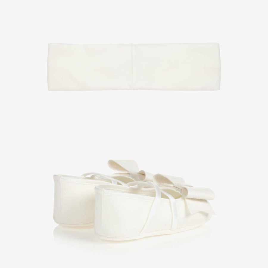 * Shoes | Tendy Style Ivory Pre-Walker Headband Set