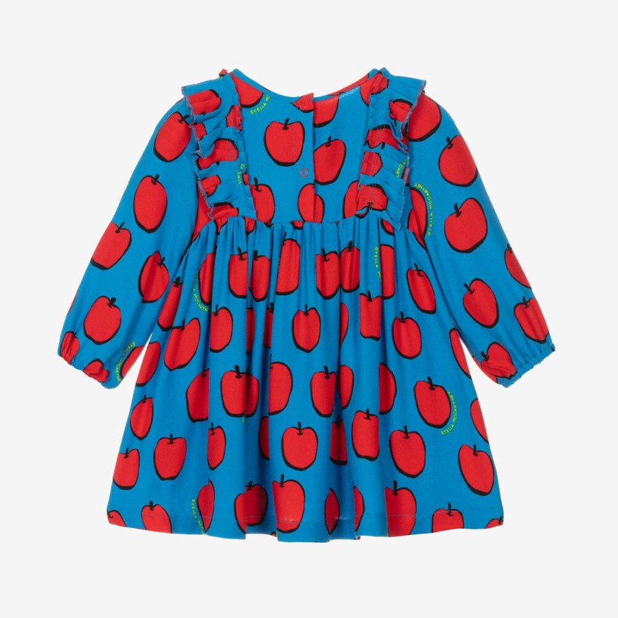 * Outfits | Shop Girls Blue Apple Print Dress