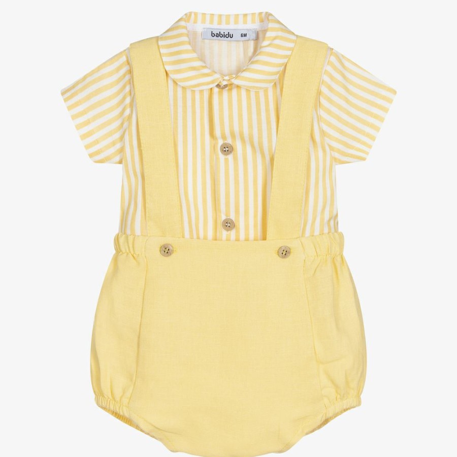 * Outfits | Sale Online Boys Yellow Linen Shorts Set