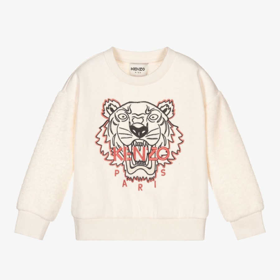 * Tops | Excellent Girls Ivory Tiger Sweatshirt