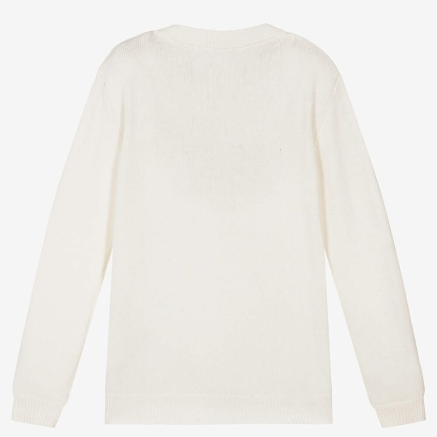 * Boy | Best Sale Teen Ivory Wool Logo Jumper