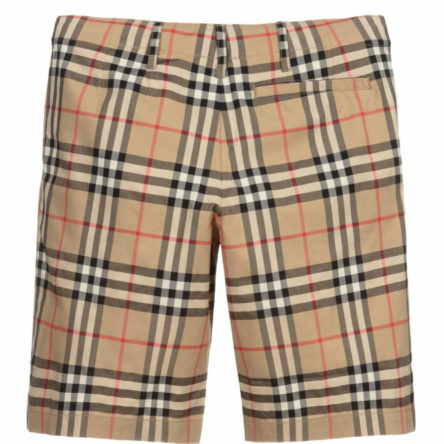 * Boy | Best Sellers Teen Beige Check Shorts