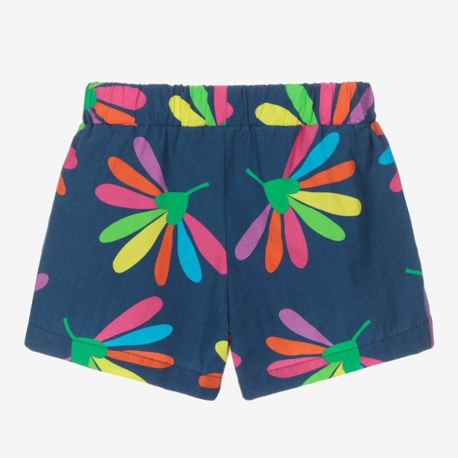 * Outfits | Closeout Sale Girls Blue Floral Cotton Shorts