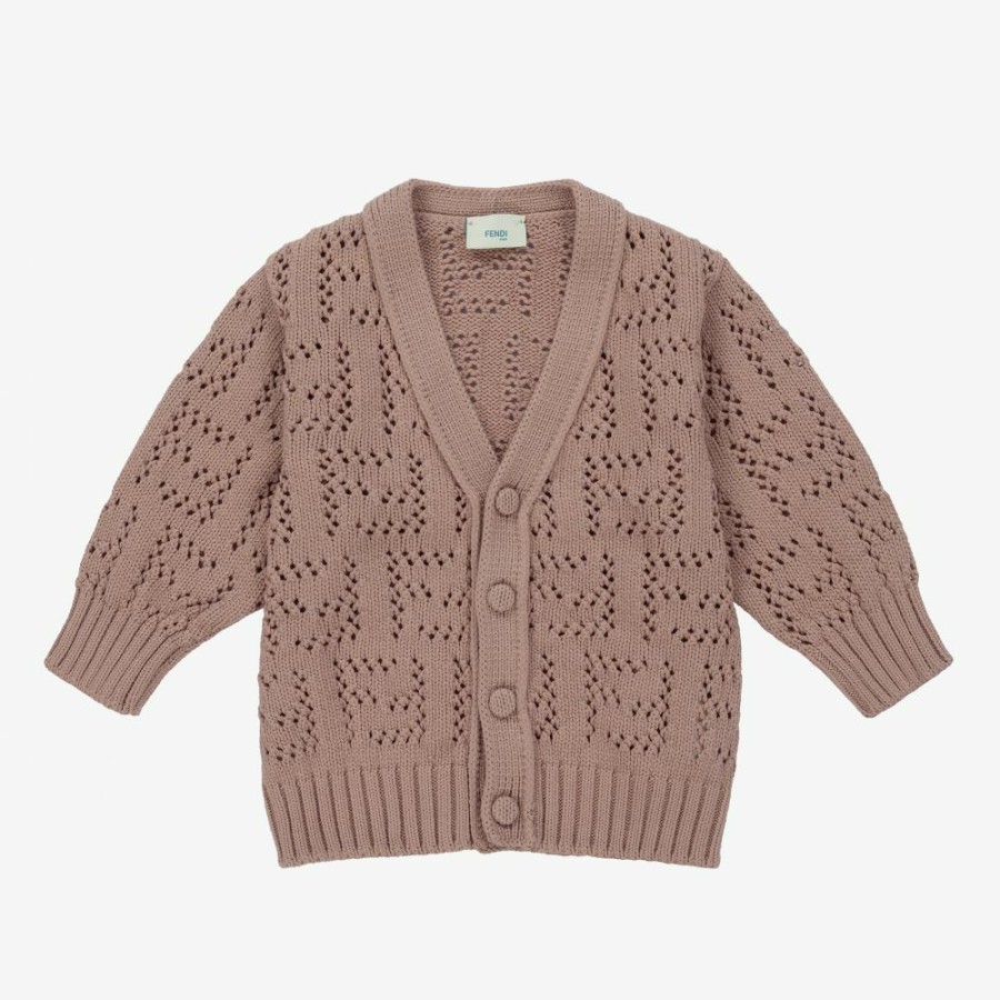 * Tops | Cheaper Brown Ff Logo Knitted Cardigan