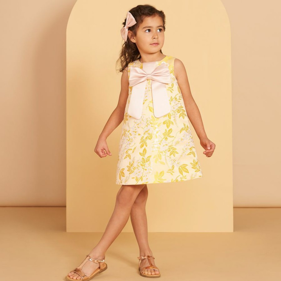 * Outfits | Flash Sale Girls Yellow Jacquard Dress