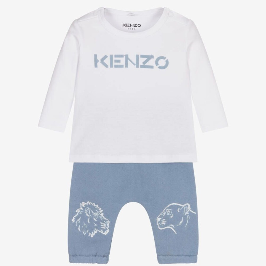 * Babysuits | Best Price Baby White Blue Trousers Set