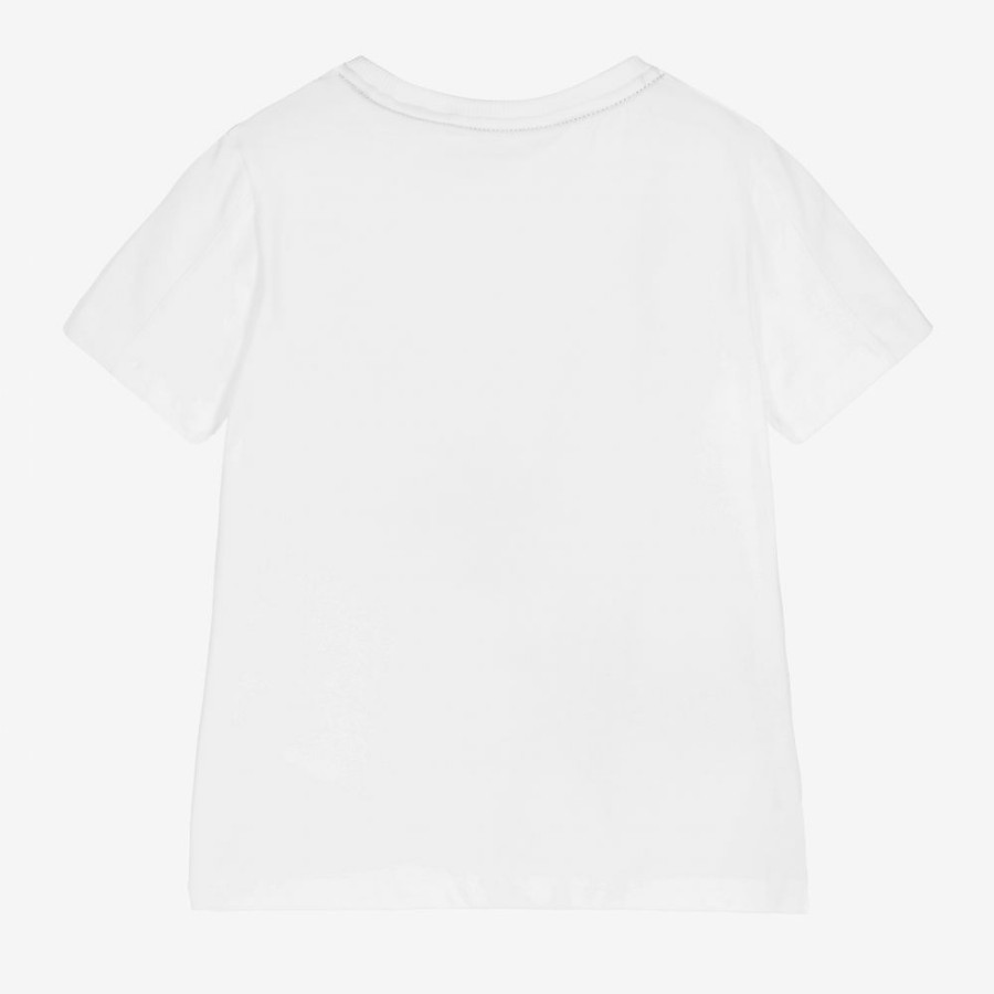 * Tops | Online Boys White Cotton T-Shirt