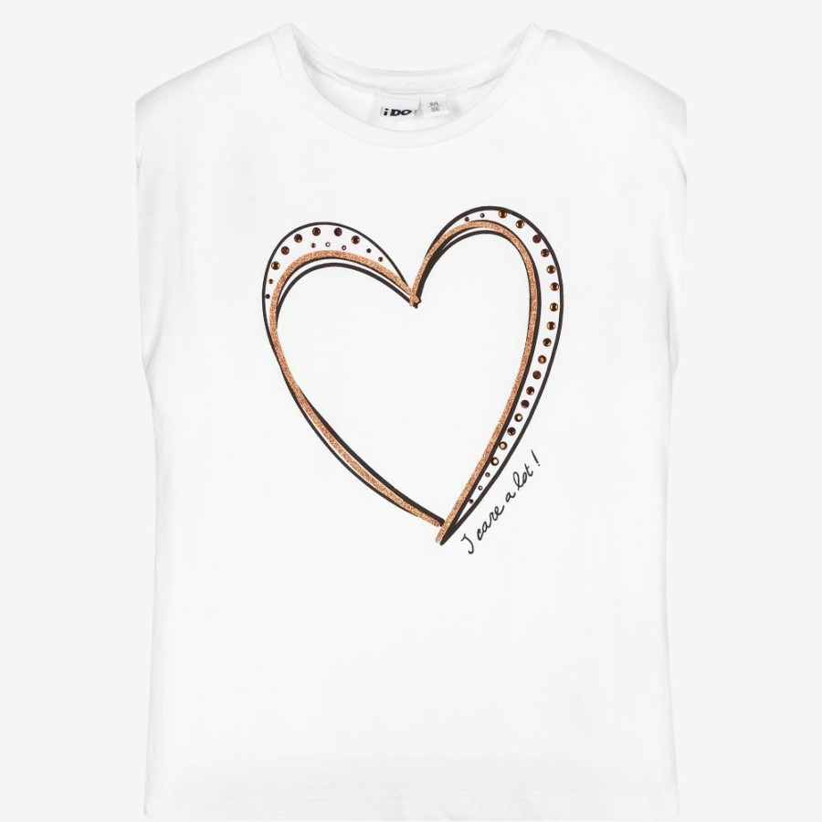 * Tops | Latest Fashion Girls White Heart T-Shirt