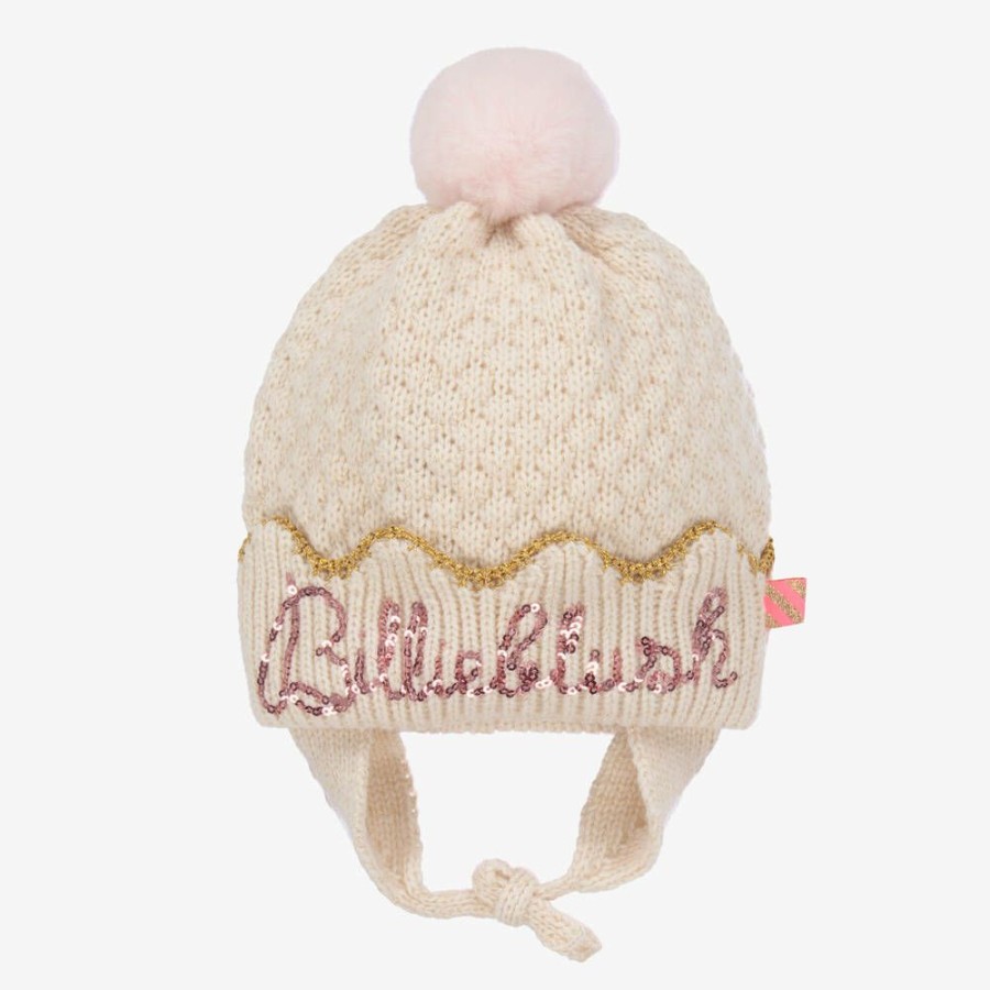 * Accessories | Closeout Sale Girls Ivory Pom-Pom Hat