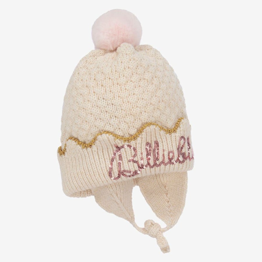 * Accessories | Closeout Sale Girls Ivory Pom-Pom Hat