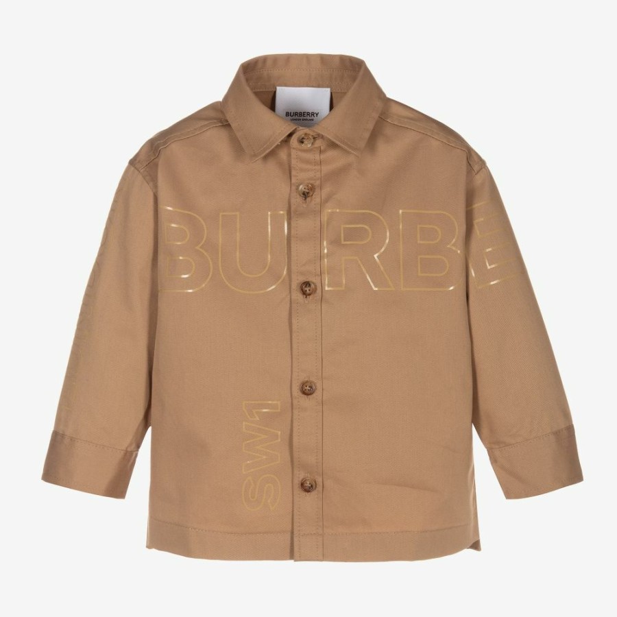 * Tops | Online Baby Boys Beige Cotton Shirt