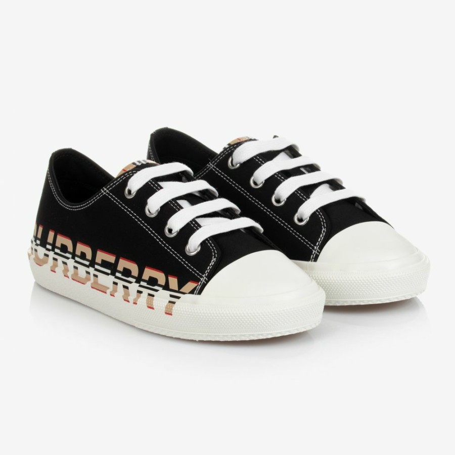 * Boy | Unique Teen Black Logo Trainers