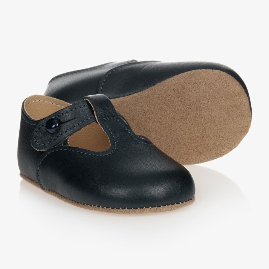 * Shoes | Flash Sale Blue Leather Pre-Walker Shoes