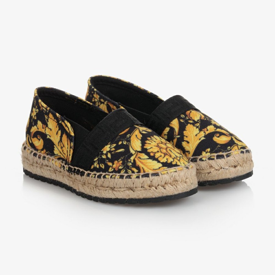 * Girl | Cheaper Teen Black Barocco Espadrilles