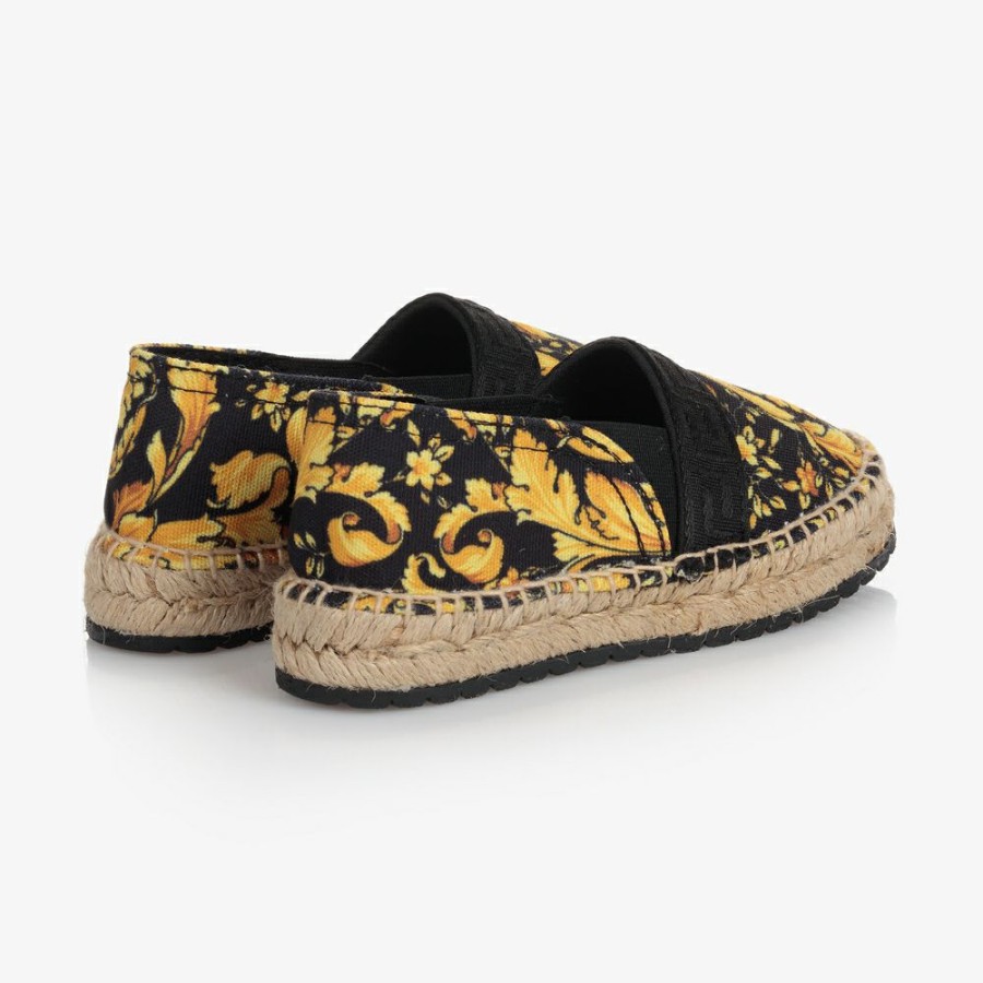 * Girl | Cheaper Teen Black Barocco Espadrilles