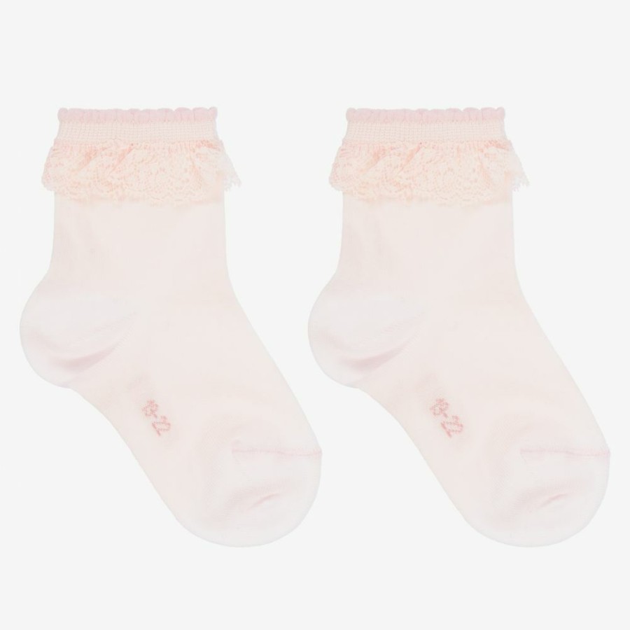 * Accessories | Shop Girls Pink Cotton Lisle Socks