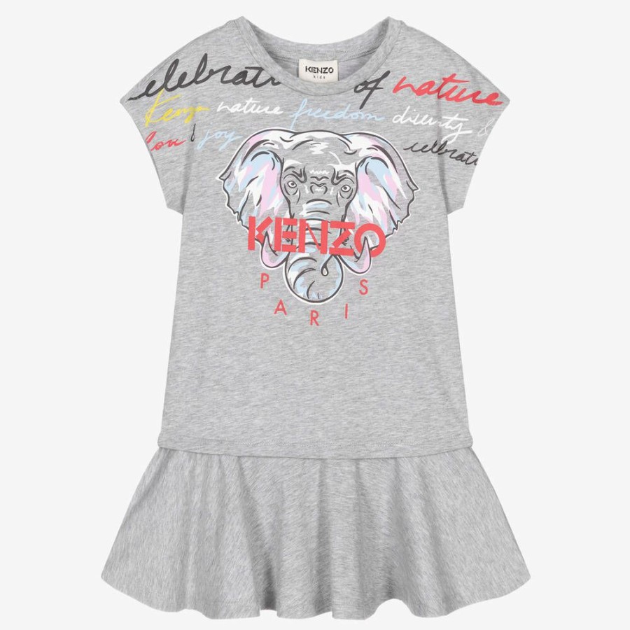 * Outfits | New Arrivals Girls Grey Elephant Logo Dress