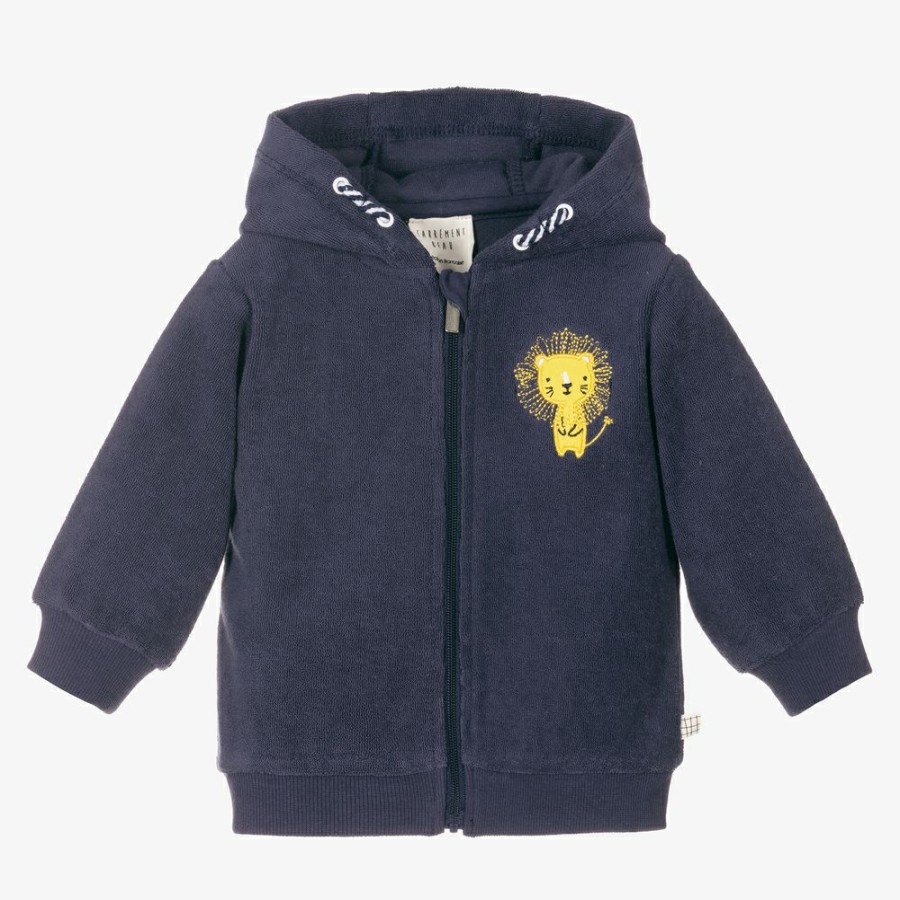 * Tops | Excellent Boys Blue Cotton Zip-Up Top