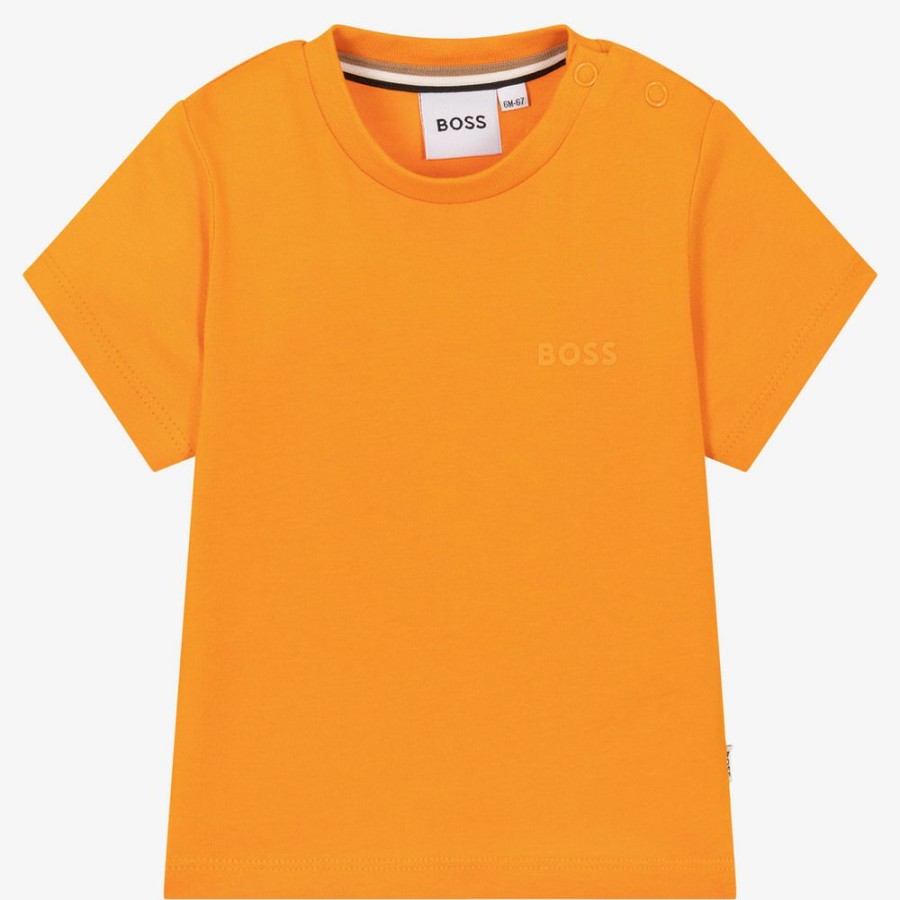 * Tops | Store Boys Orange Cotton Logo T-Shirt