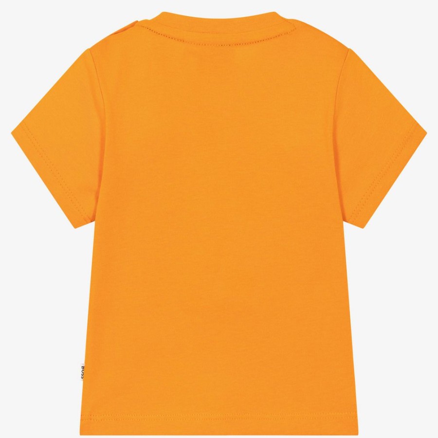 * Tops | Store Boys Orange Cotton Logo T-Shirt