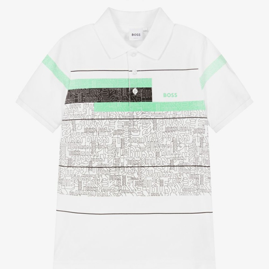 * Boy | Cheaper Teen White Logo Polo Shirt